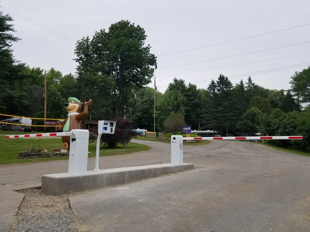 Parking BOXX campground gate and entry station