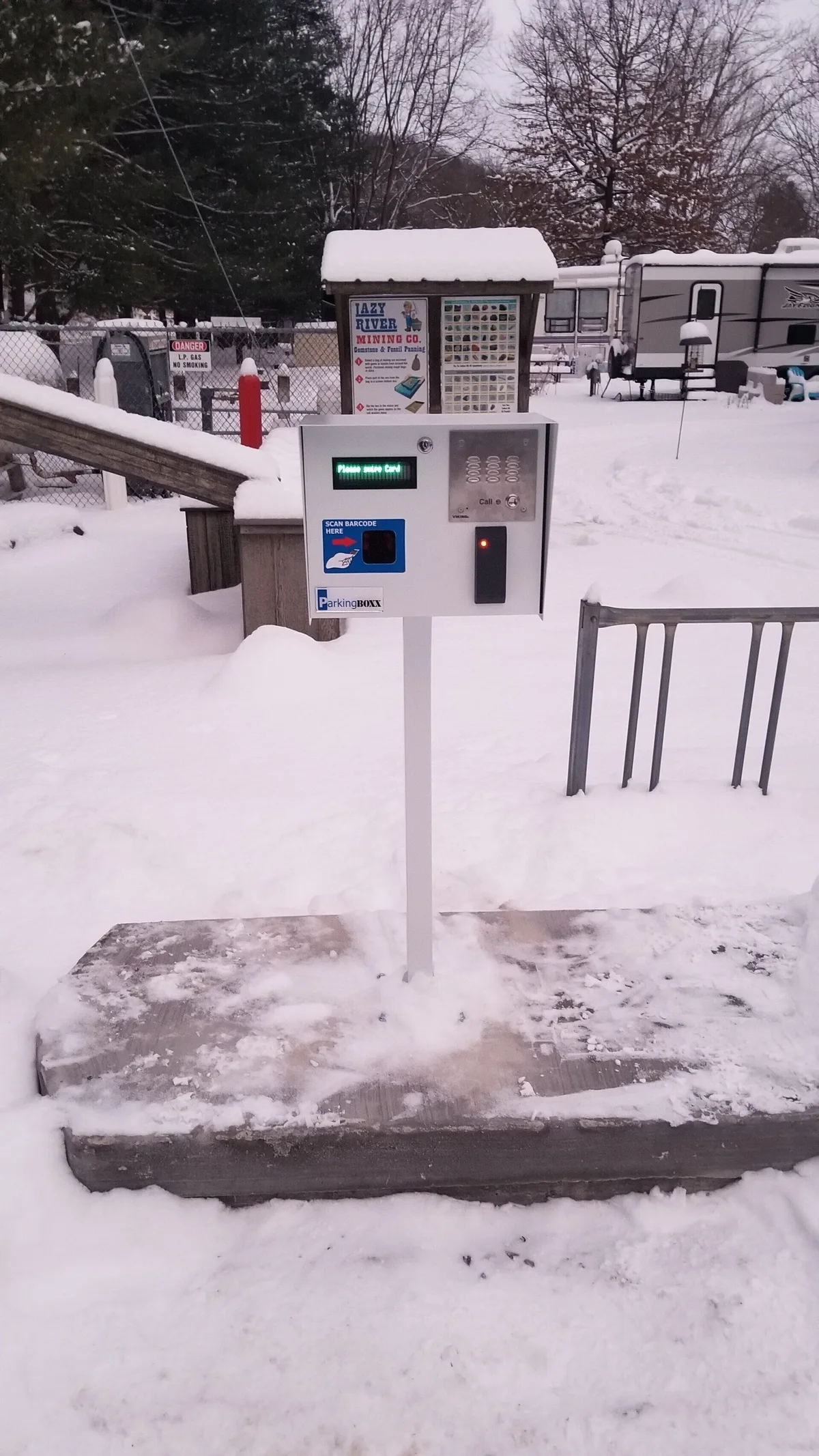 Detail of a Parking BOXX campground gate system