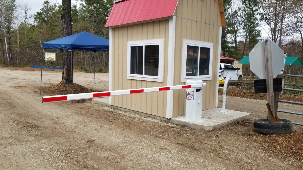 Parking BOXX campground gate installation in progress