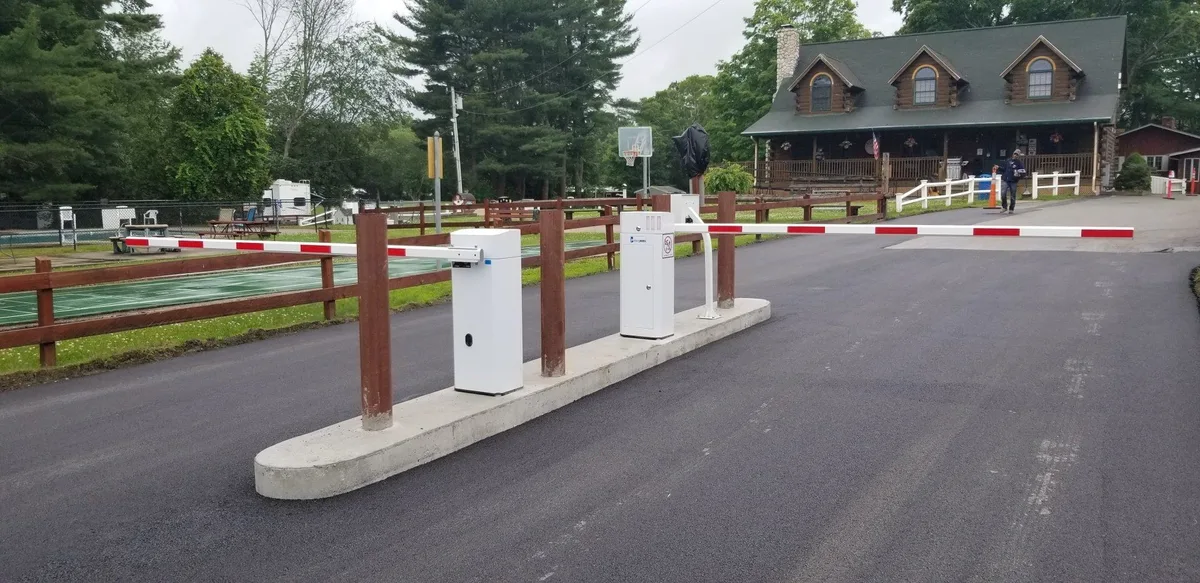 Newly installed campground gate by Parking BOXX technicians