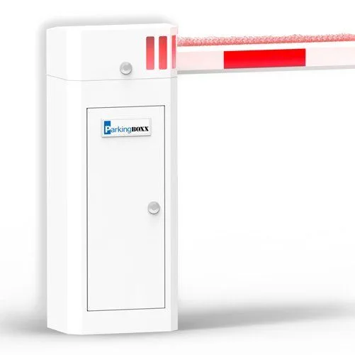 Parking BOXX barrier gate and access control pedestal at entry lane