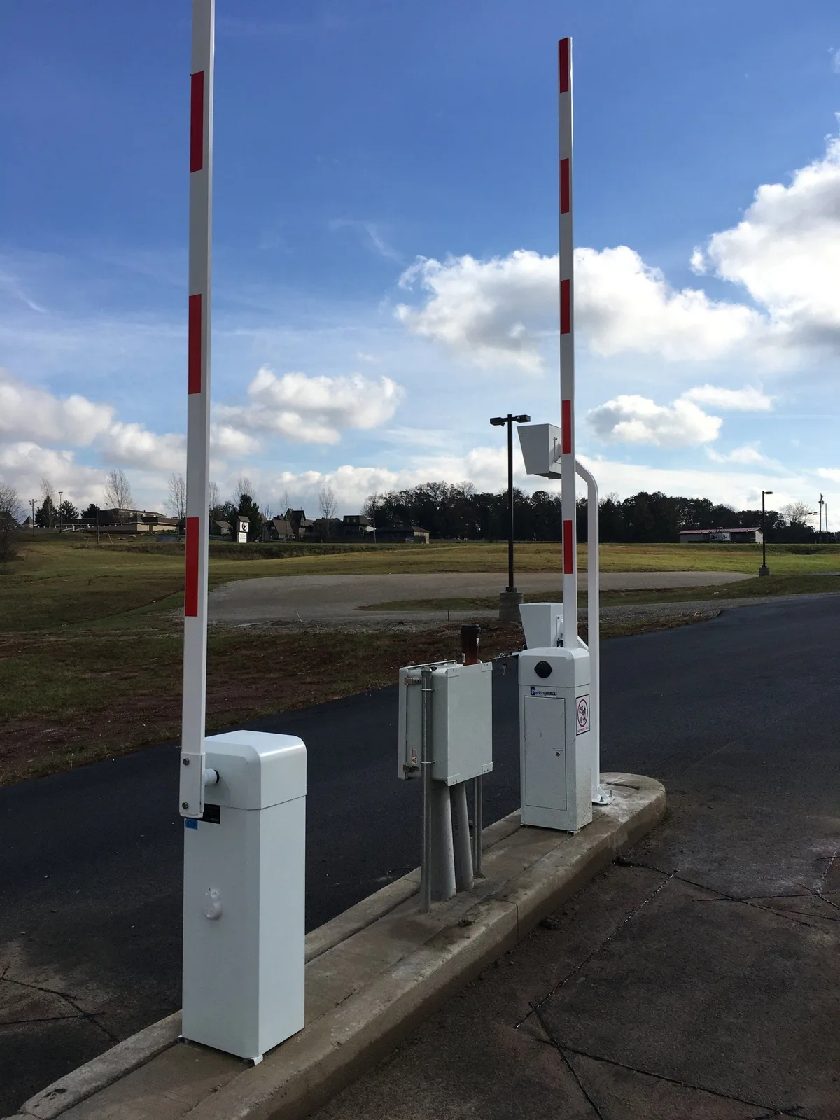 Close-up of a Parking BOXX campground gate installation