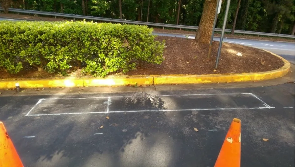 Parking island excavation and conduit preparation
