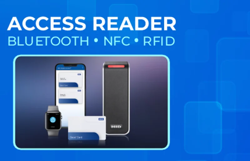 Access reader supporting Bluetooth, NFC, and RFID credentials